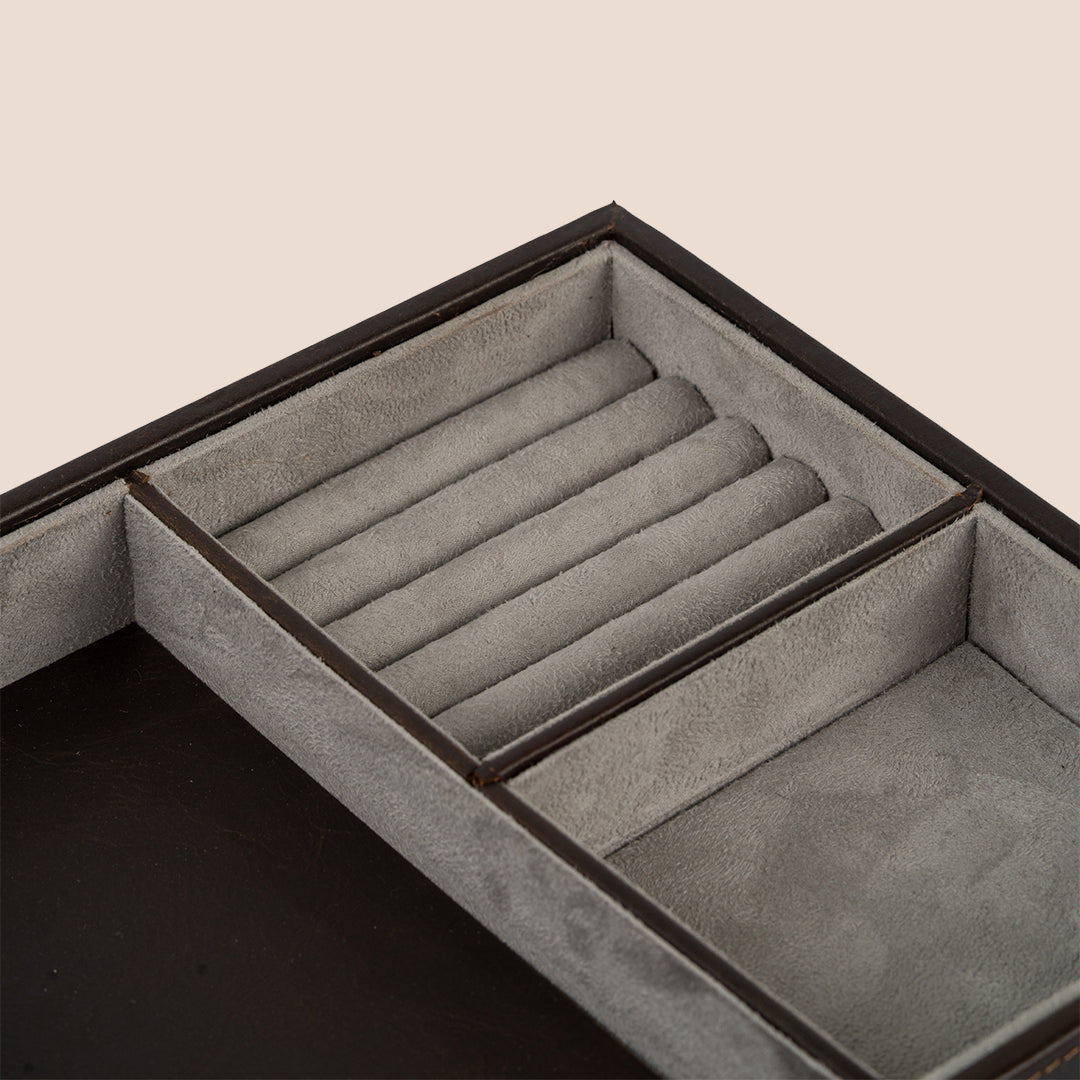 The Heritage Valet: Dual-Layer Organizer- Real Leather- Rakhi Gift Set