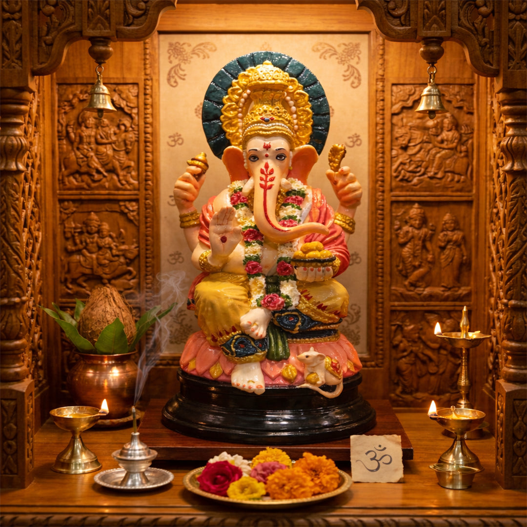 Lord Ganesh Ji - God Idol (Hand Painted)
