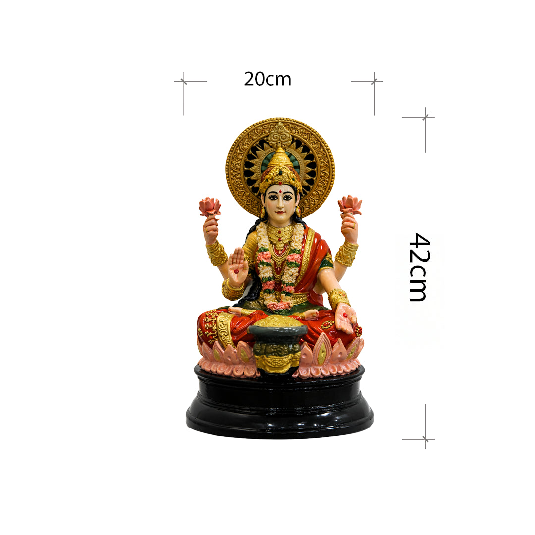 Goddess Lakshmi Ji - God Idol (Hand Painted)