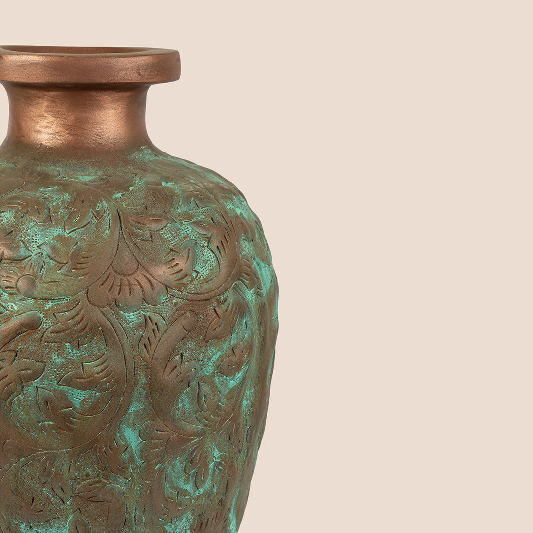 Floral Patina Grid - Vase
