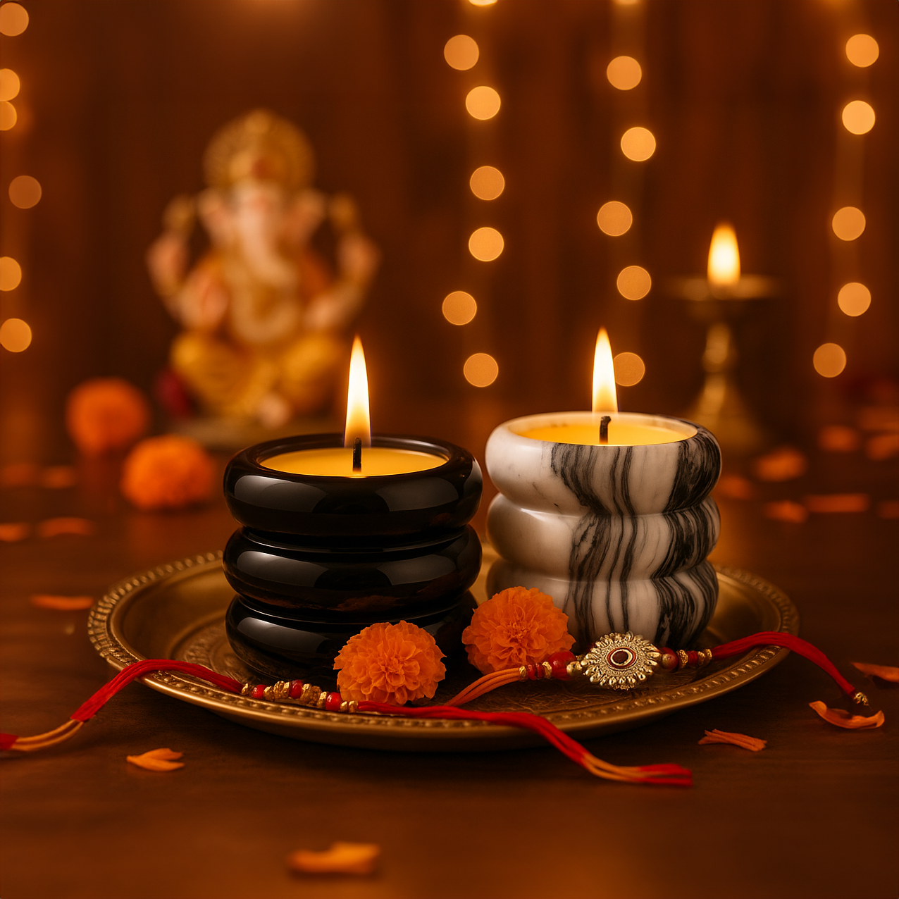 Layers of Illumination & Surprise Rakhi Gift (Set of 2 Scented Candles) - ACad Home