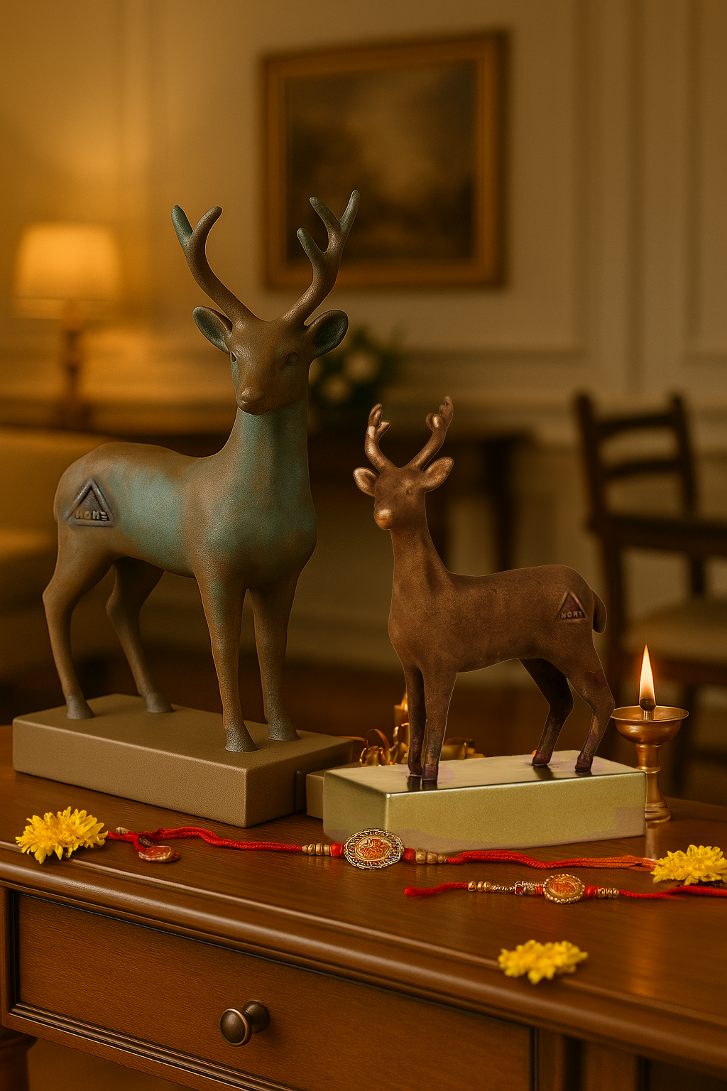 Soft Resolve & Surprise Rakhi Gift (Set of 2 Sculptures) - ACad Home