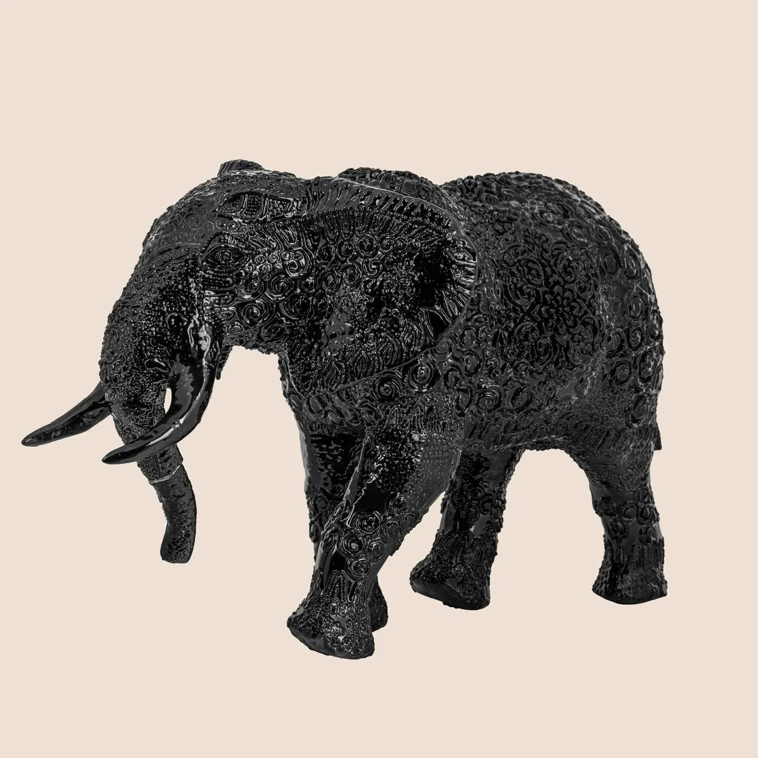 Gajraj: The Majestic Guardian of Auspiciousness (Black Chrome) - ACad Home