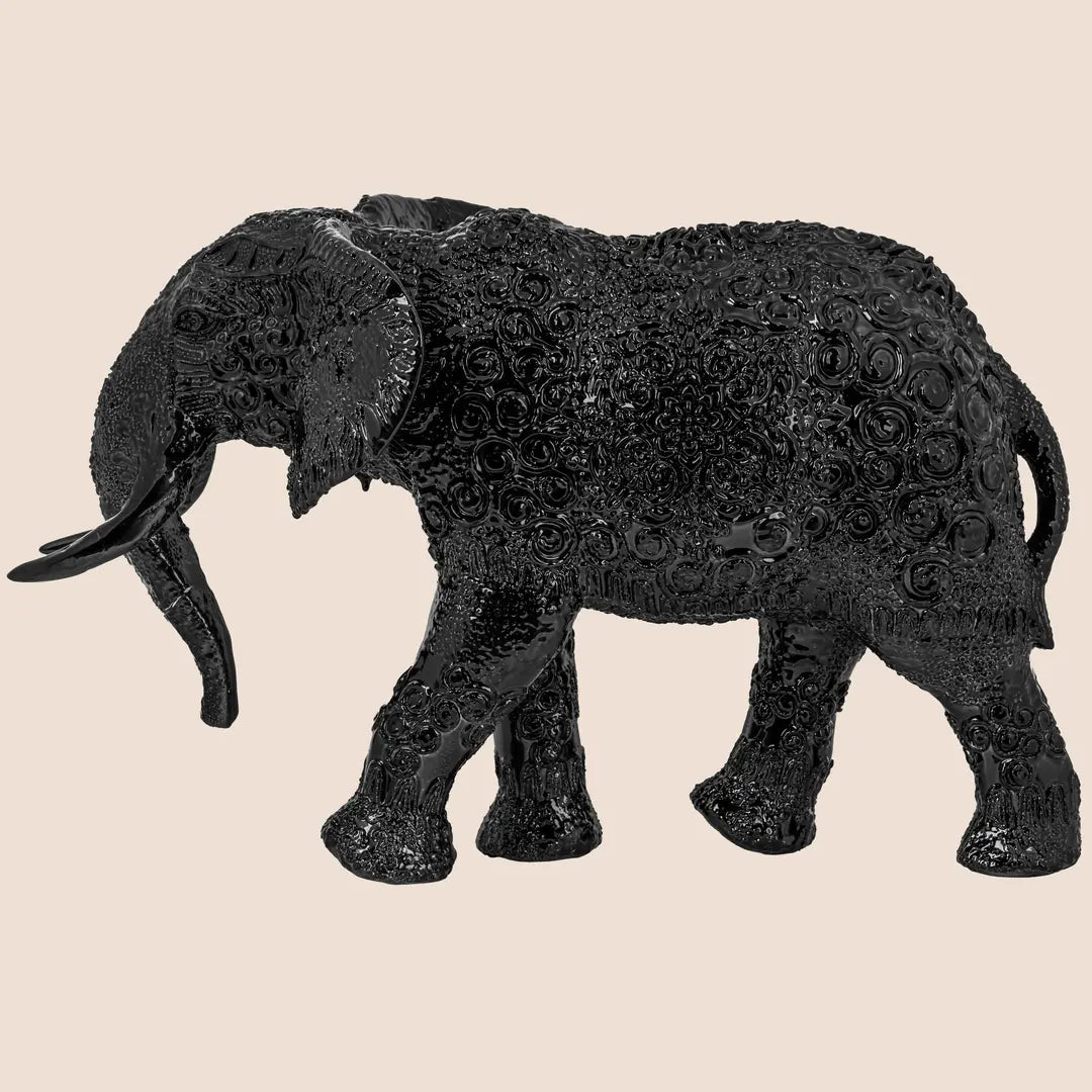 Gajraj: The Majestic Guardian of Auspiciousness (Black Chrome) - ACad Home