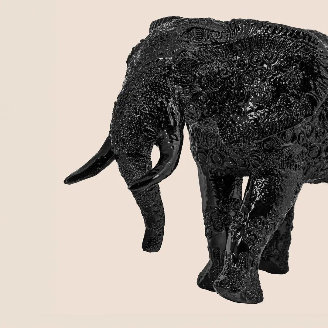 Gajraj: The Majestic Guardian of Auspiciousness (Black Chrome) - ACad Home