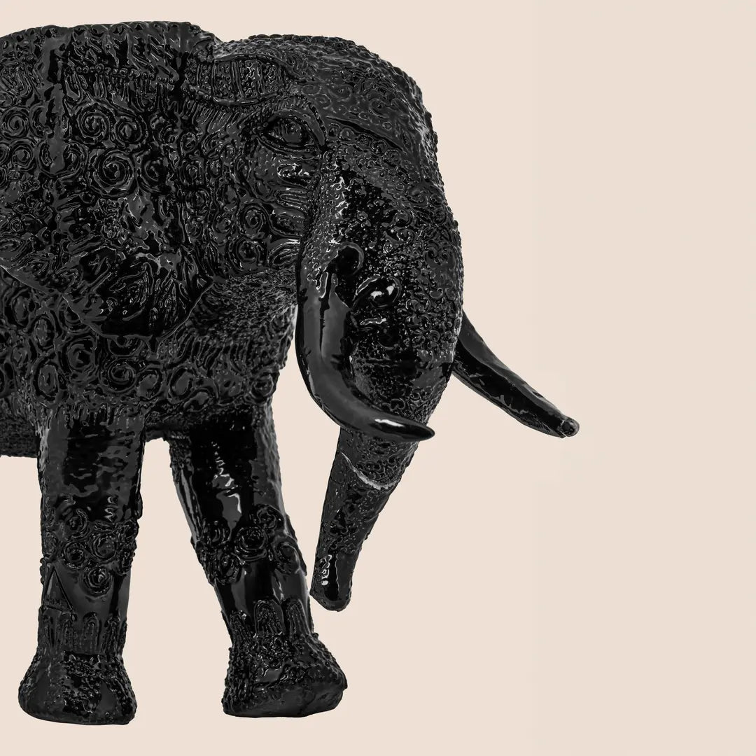 Gajraj: The Majestic Guardian of Auspiciousness (Black Chrome) - ACad Home