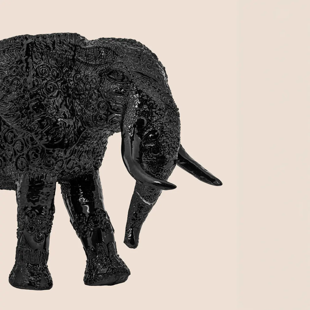 Gajraj: The Majestic Guardian of Auspiciousness (Black Chrome) - ACad Home