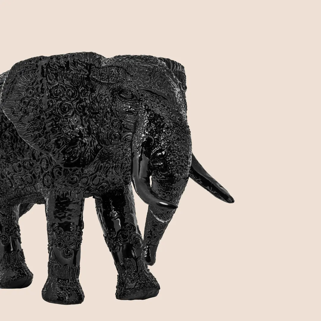 Gajraj: The Majestic Guardian of Auspiciousness (Black Chrome) - ACad Home