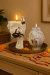 Vessel of Reflection & Guiding Flame & Surprise Rakhi Gift (Set of 2 Scented Candle) - ACad Home