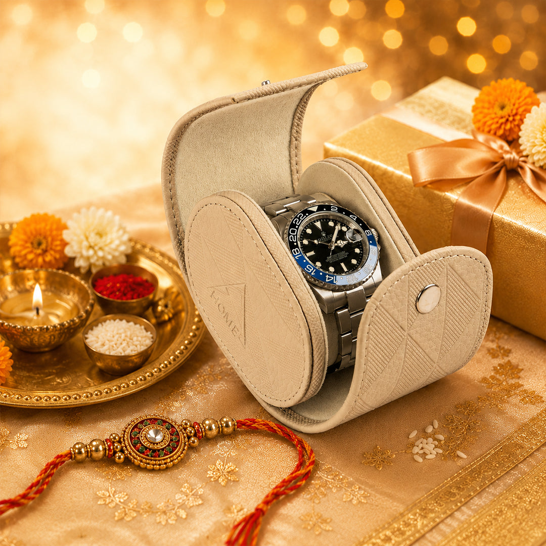The Chrono Vault – Single Watch Travel Case - Rakhi Gift Set