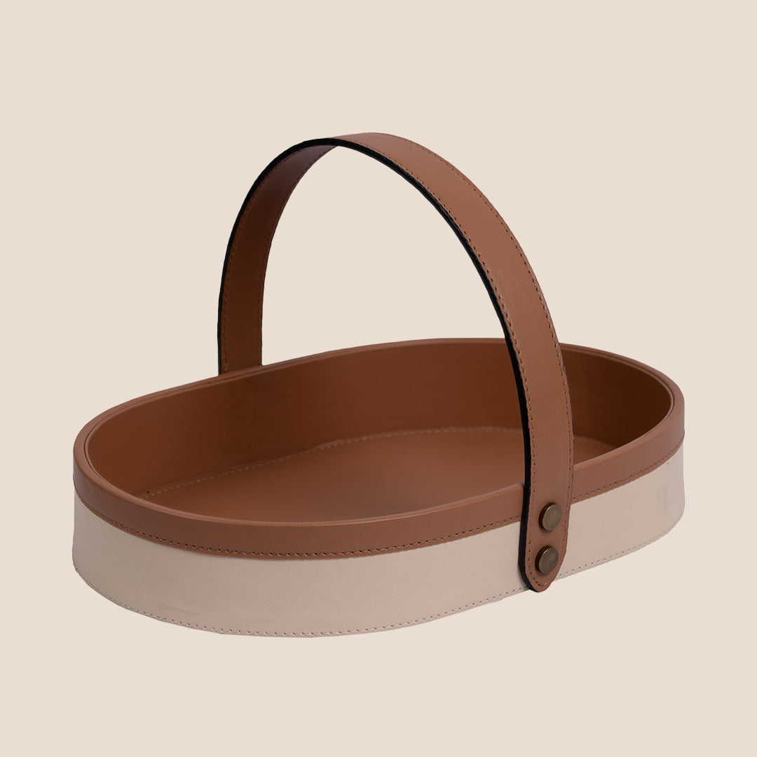 Oval Ease Leather Tray