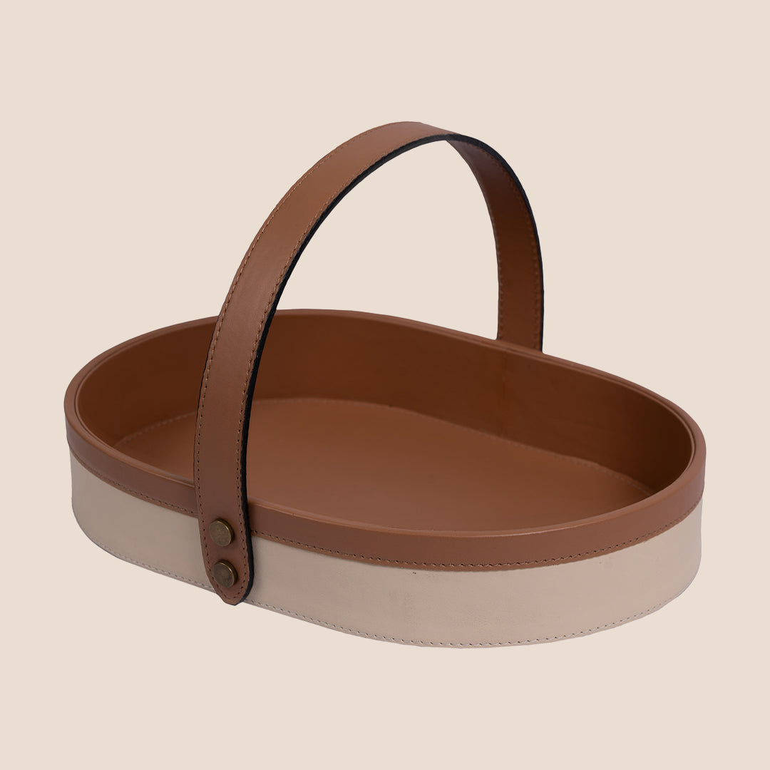 Oval Ease Leather Tray
