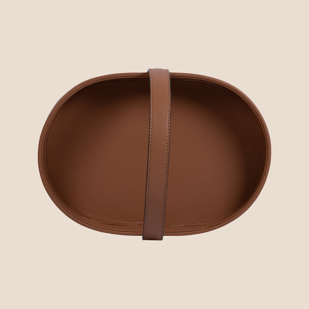 Oval Ease Leather Tray