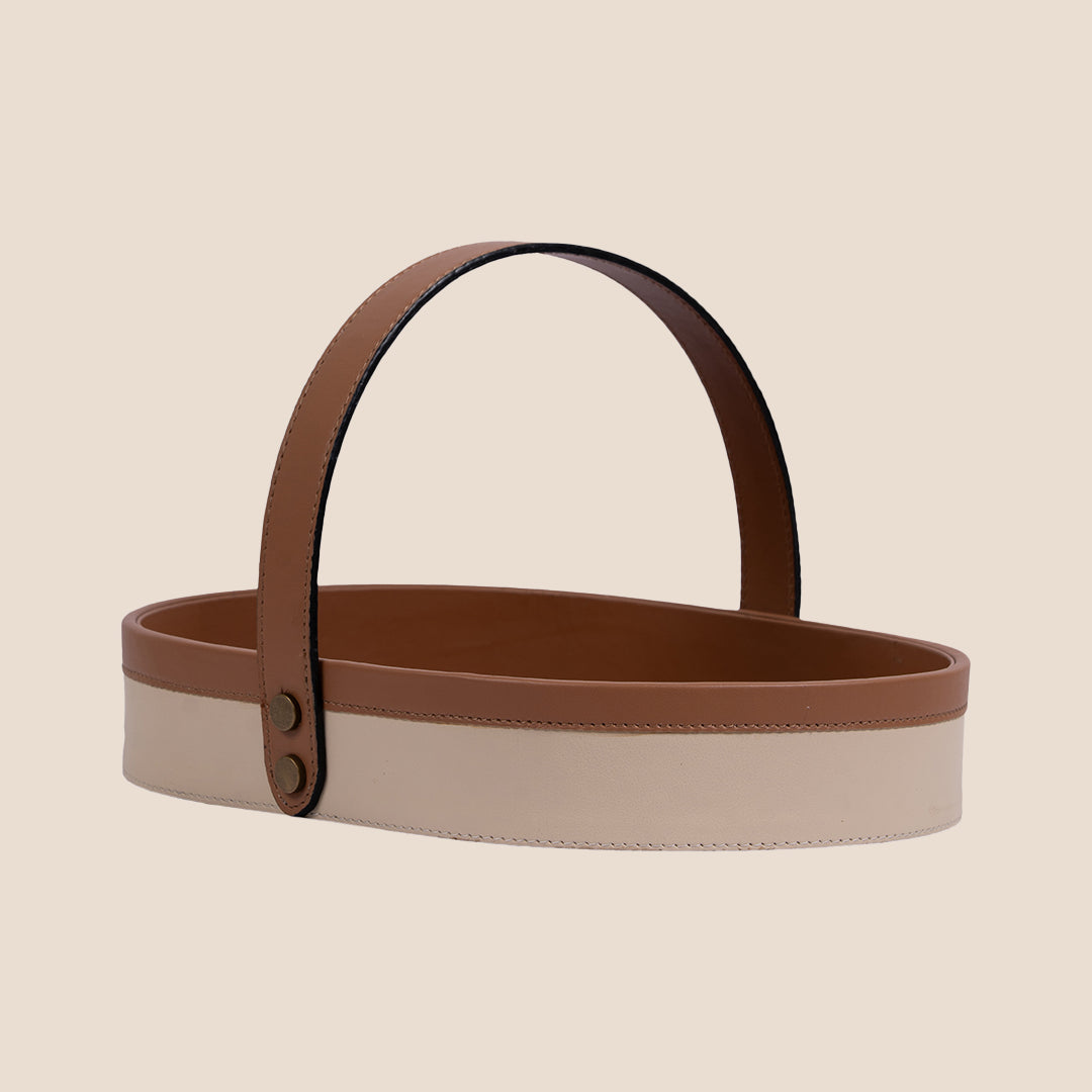 Oval Ease Leather Tray