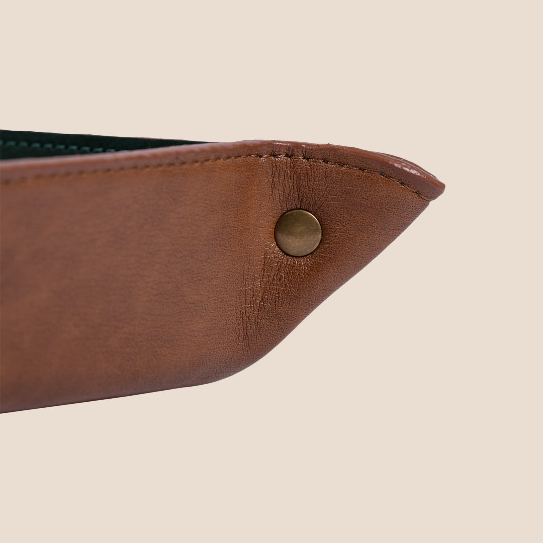 Dual Classic Square Leather Organiser Tray