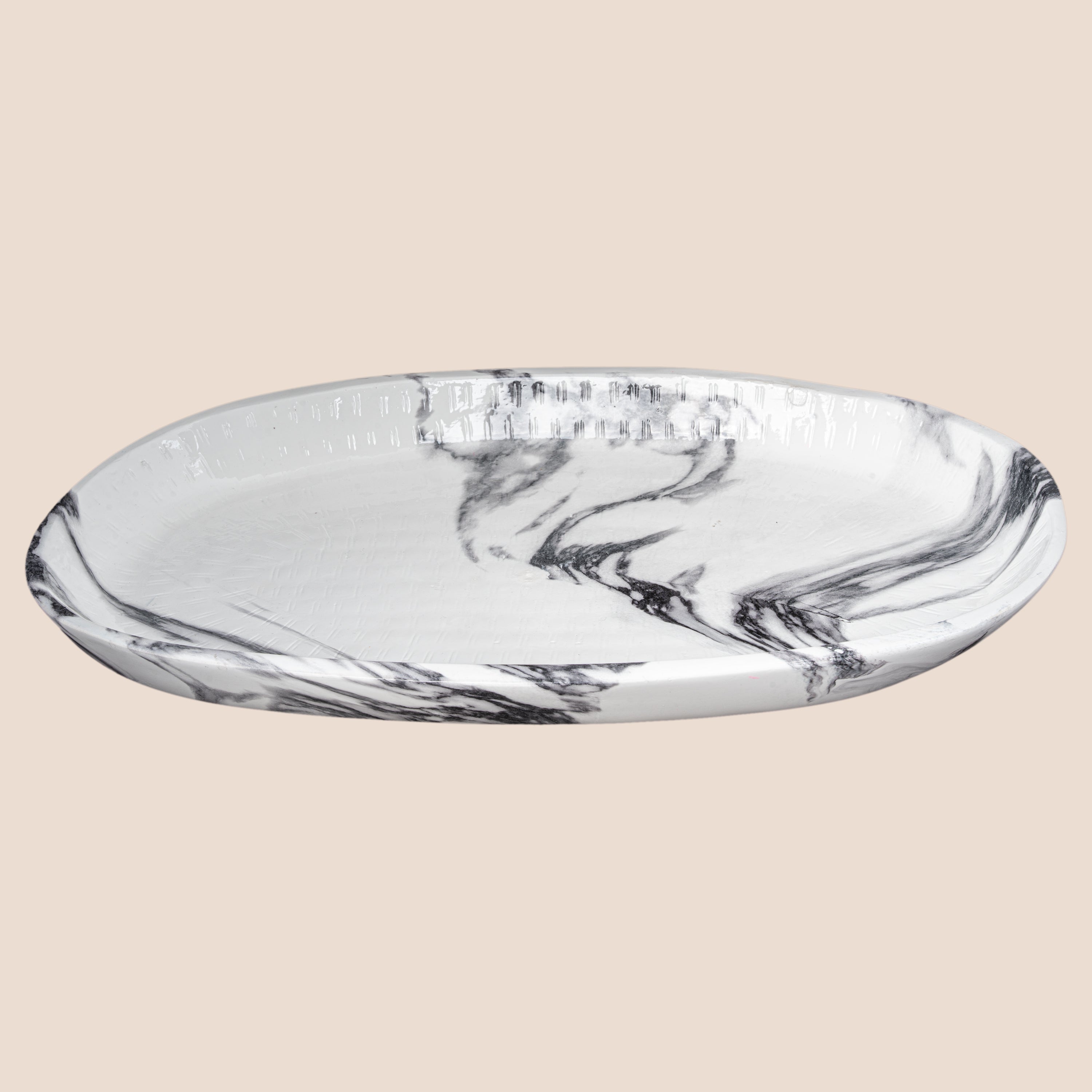 Aureon Oval & Marquina Edge Platter- Décor Tray Set