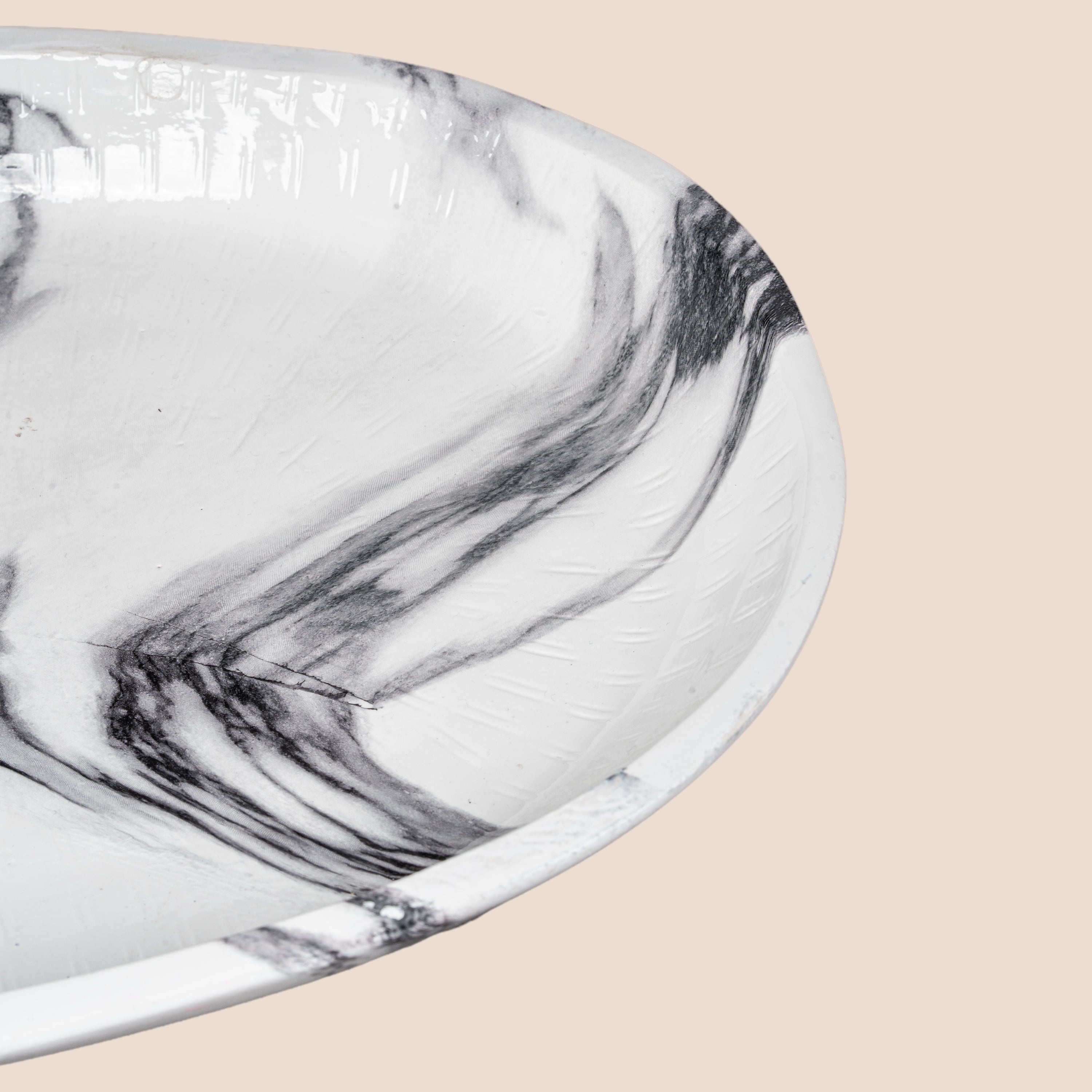 Aureon Oval & Marquina Edge Platter- Décor Tray Set