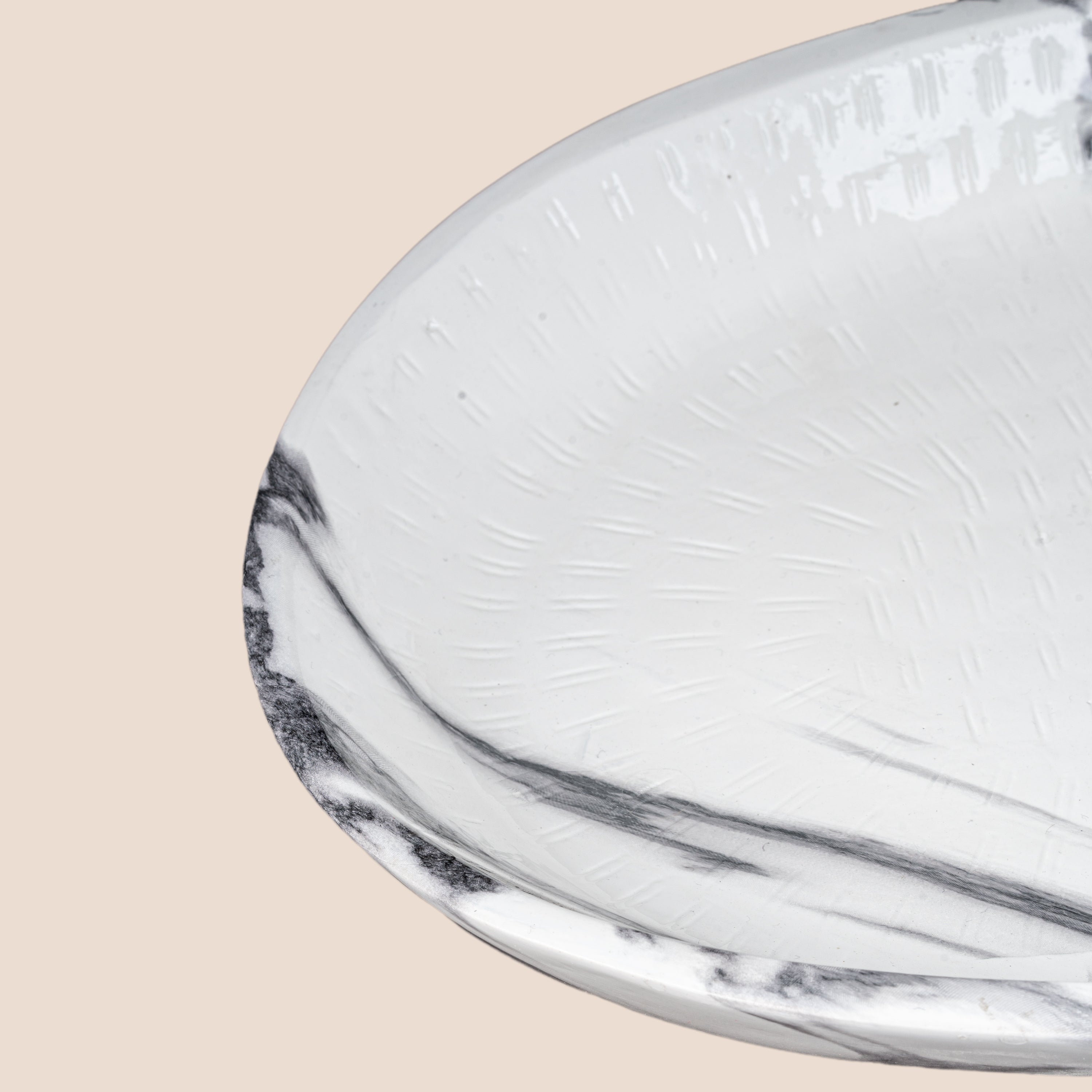 Aureon Oval & Marquina Edge Platter- Décor Tray Set