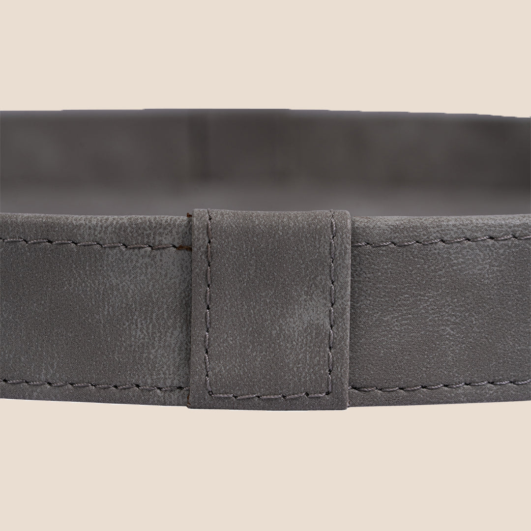 Grey Faux Round- Décor Tray