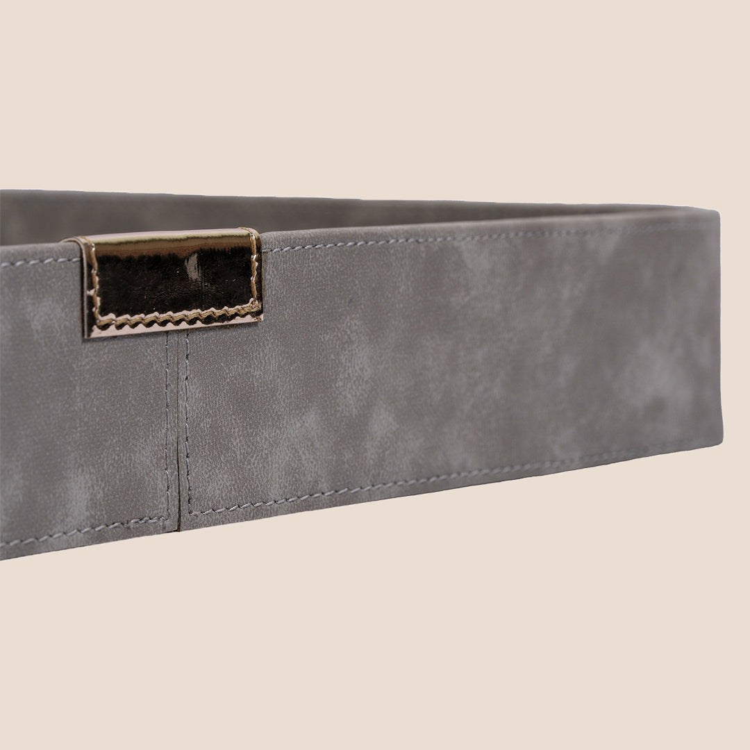 Curvedge Rectangular  Leather Tray