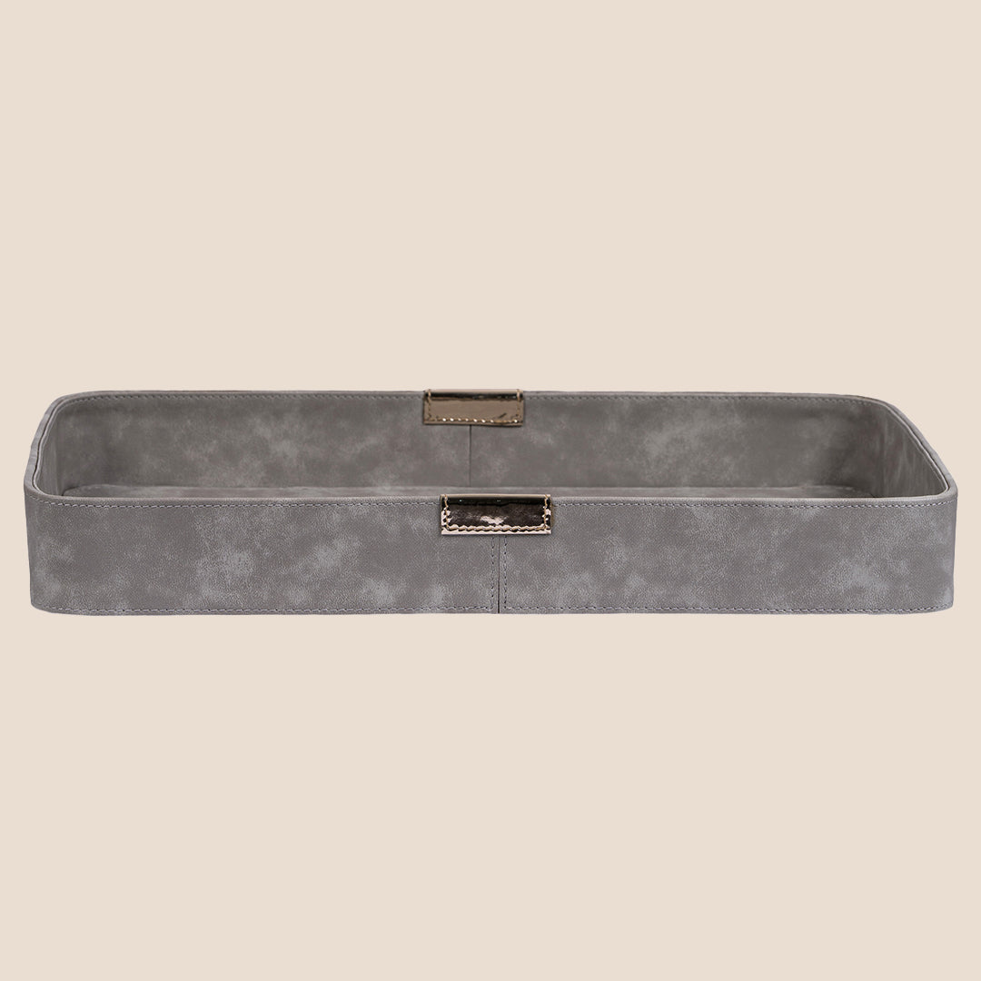 Curvedge Rectangular  Leather Tray