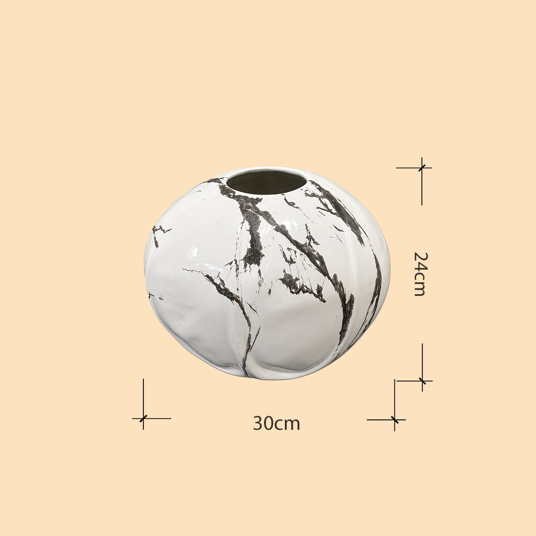 Marble Vein Orb- Vase