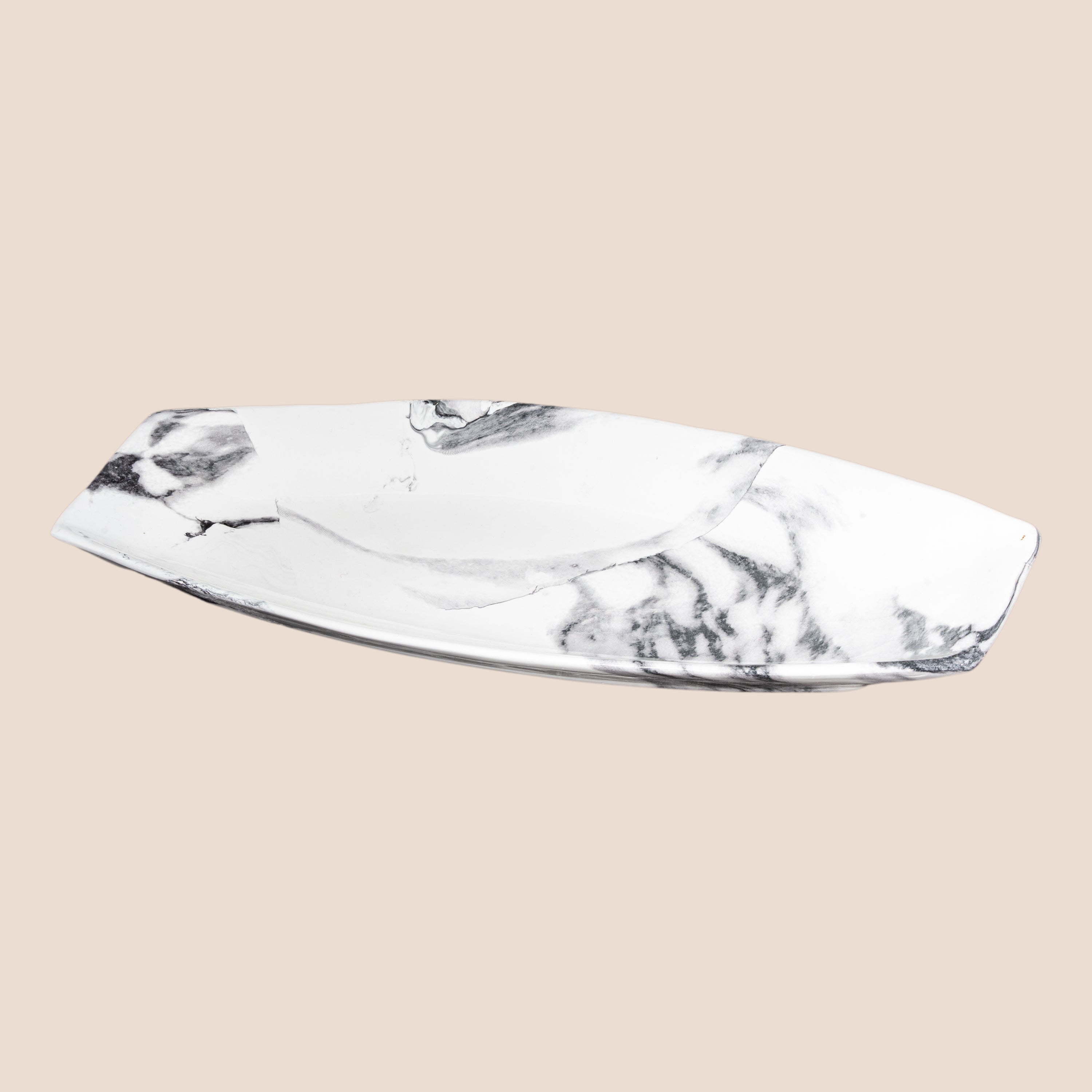 Aureon Oval & Marquina Edge Platter- Décor Tray Set