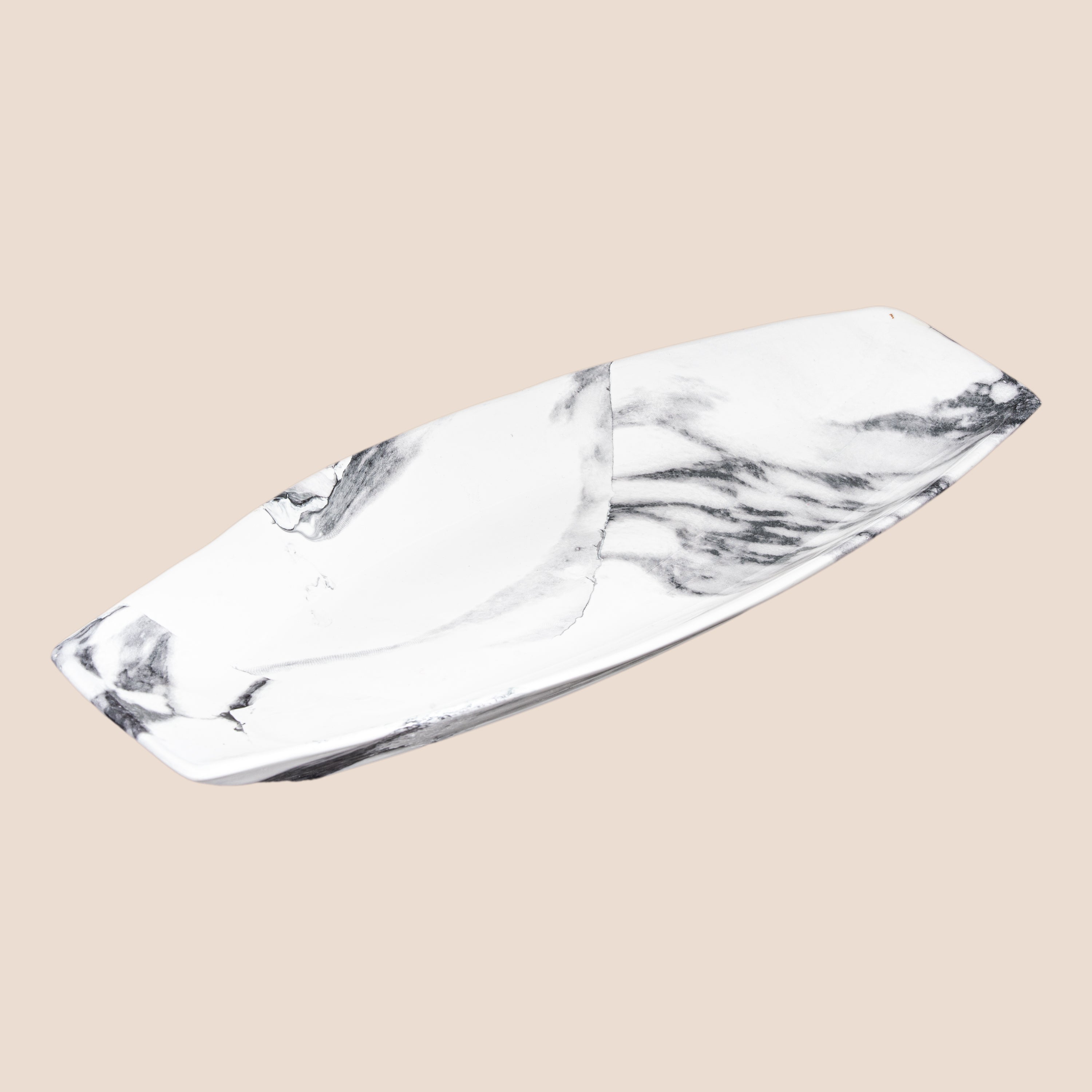 Aureon Oval & Marquina Edge Platter- Décor Tray Set