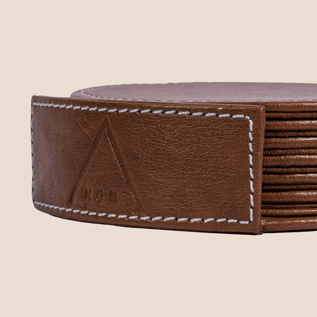 Luxe Round Coasters With Holder- Set of 6