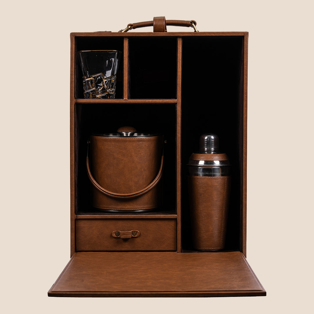Legacy Liquor Leather Chest- Barware Set