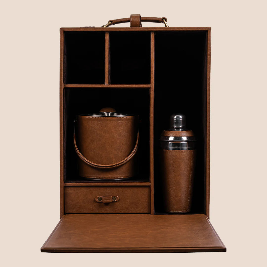 Legacy Leather Barware & Coaster Set