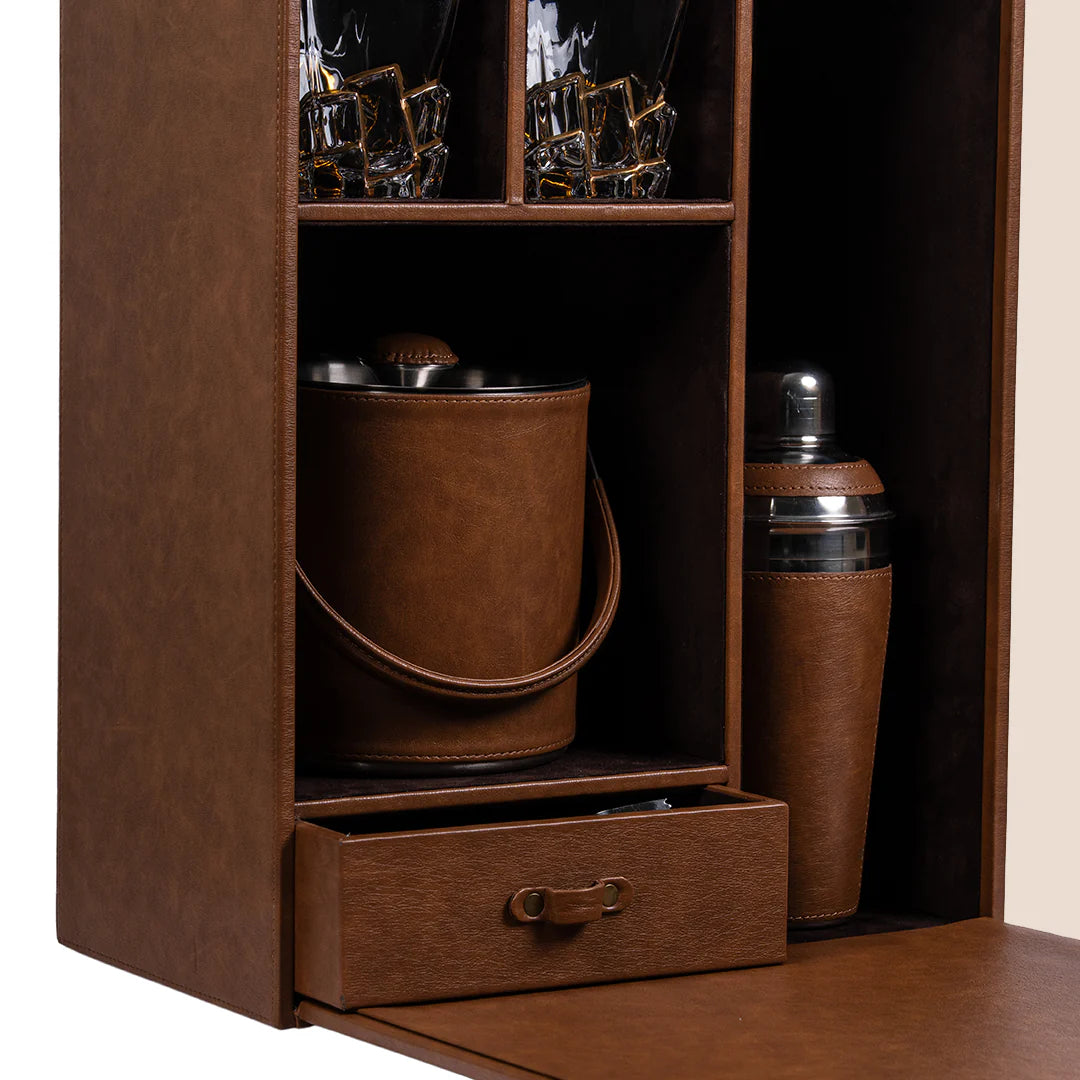 Legacy Leather Barware & Coaster Set
