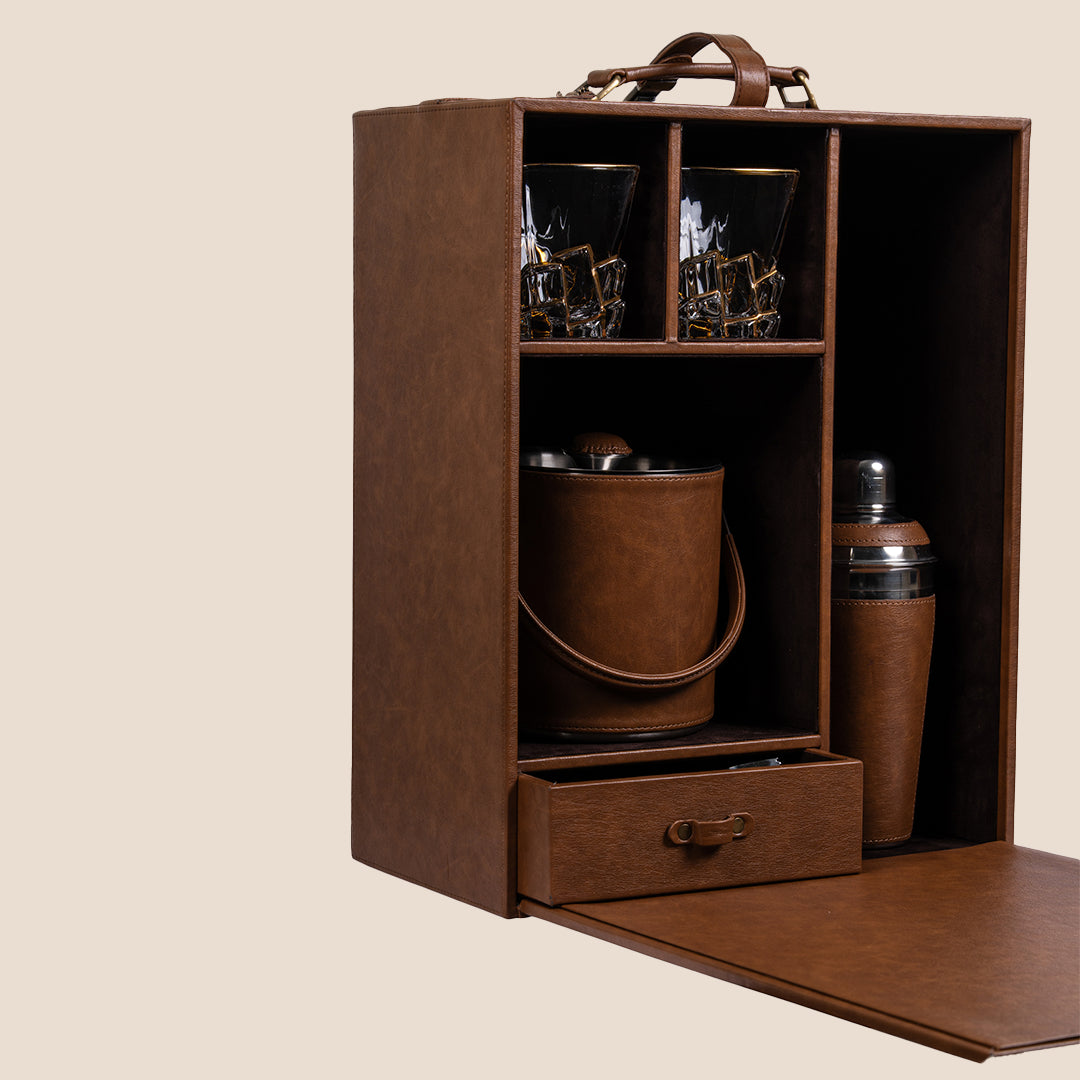 Legacy Liquor Leather Chest- Barware Set