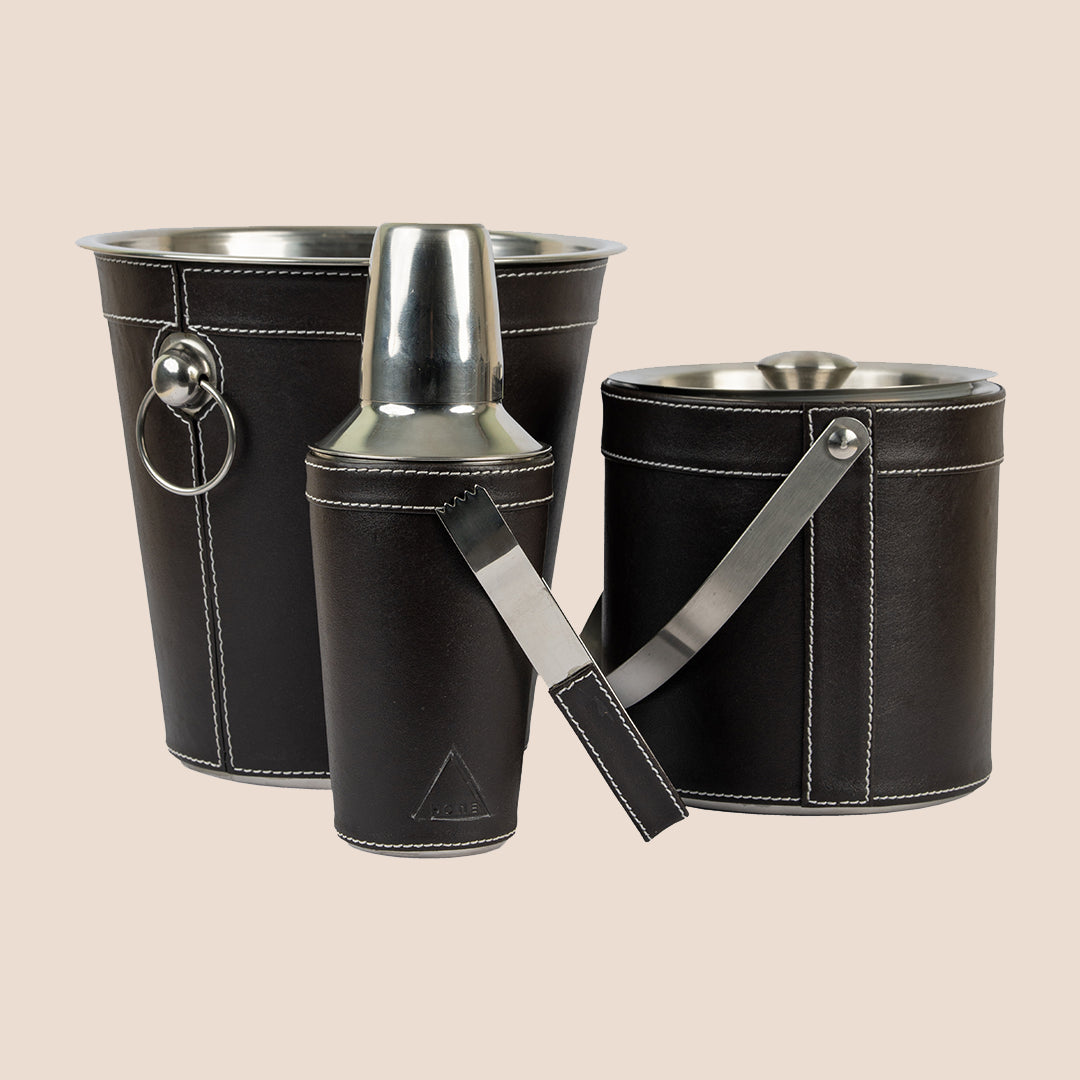 The Midnight Collection: Leather- Barware Set
