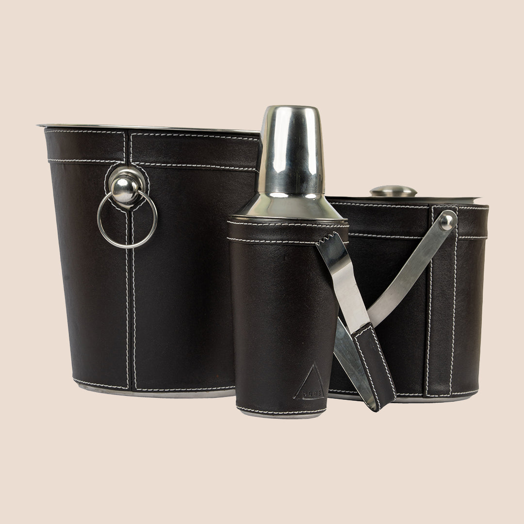 The Midnight Collection: Leather- Barware Set