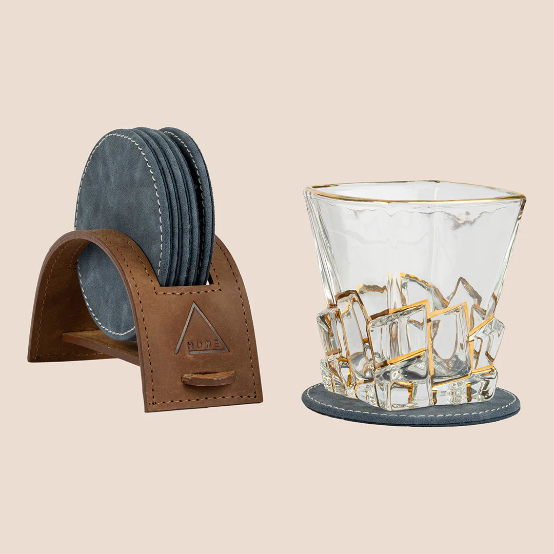 Legacy Leather Barware & Coaster Set