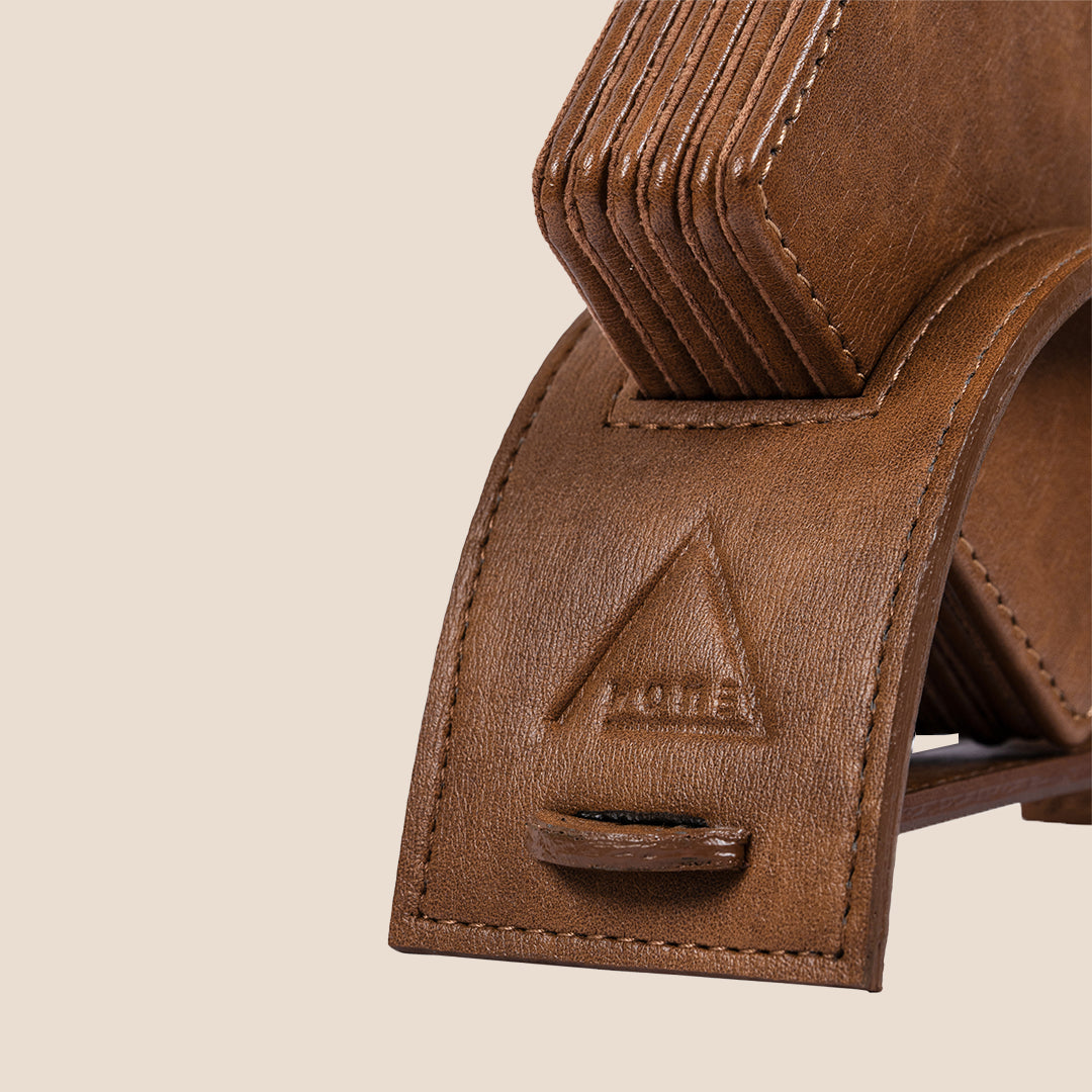 Saddle Stitch Square Coaster and Leather Tray Set