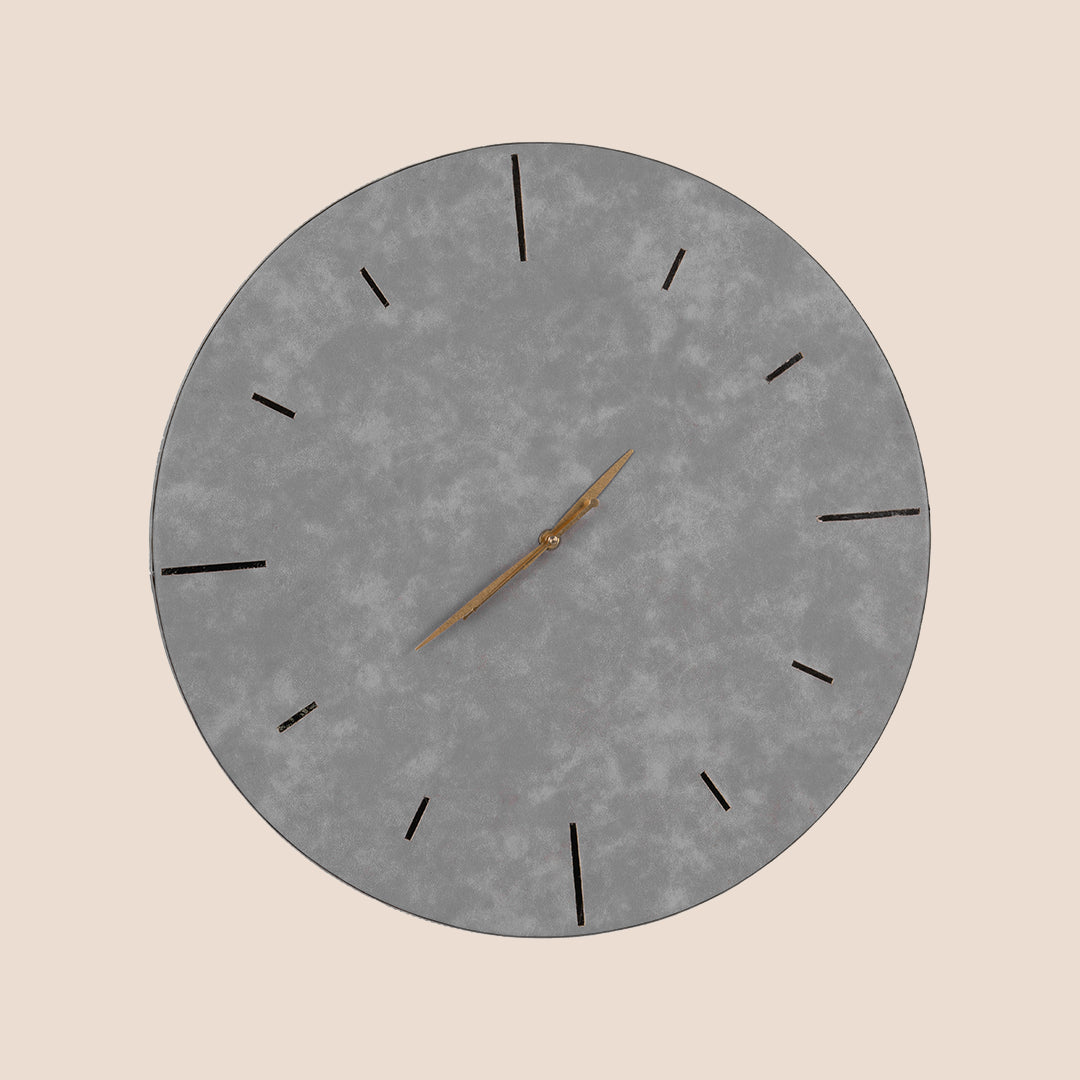 Linea - Minimal Grey Leather Wall Clock