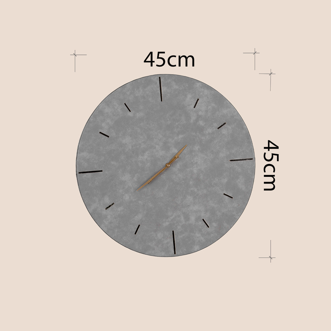 Linea - Minimal Grey Leather Wall Clock