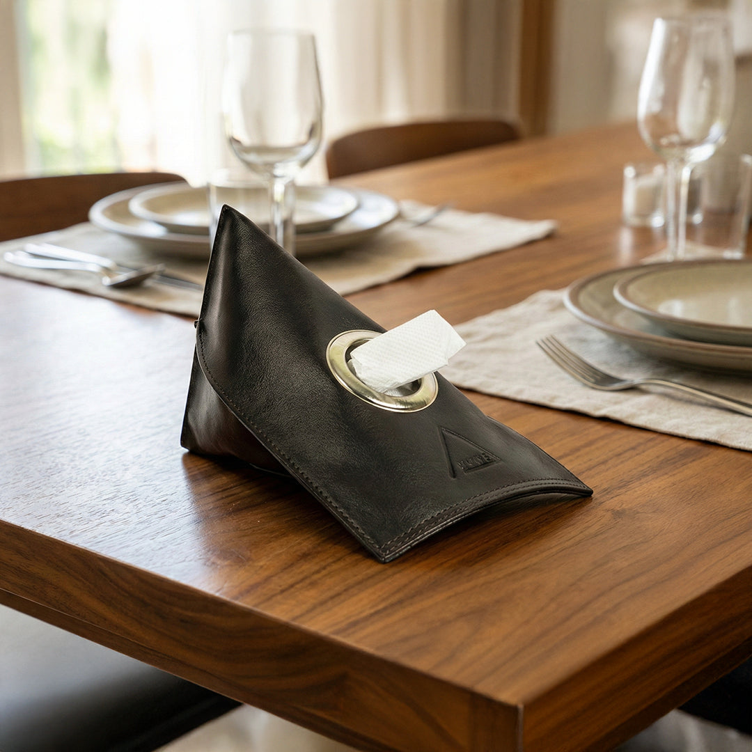 Saaz- Leather Tissue holder