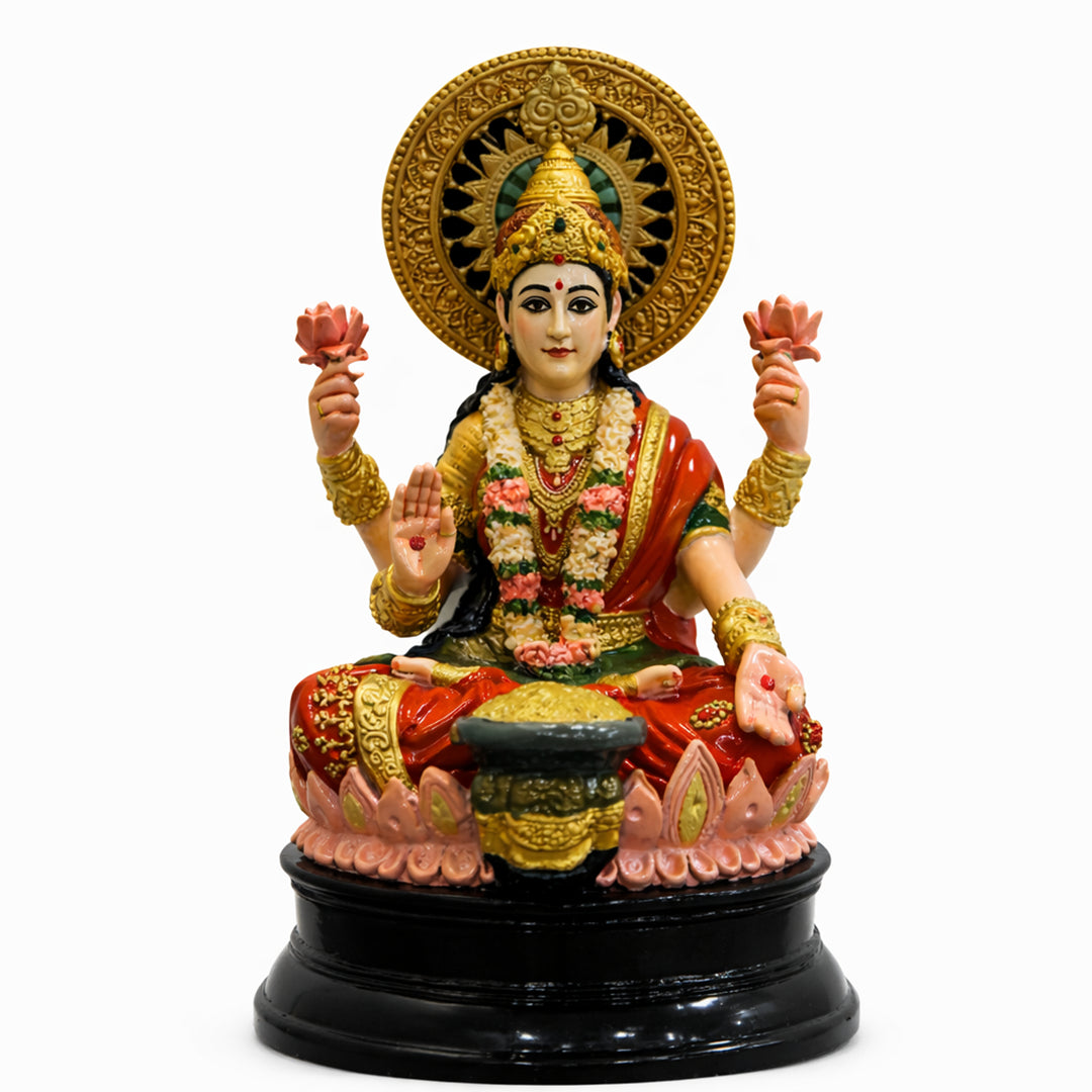 Goddess Lakshmi Ji - God Idol (Hand Painted)