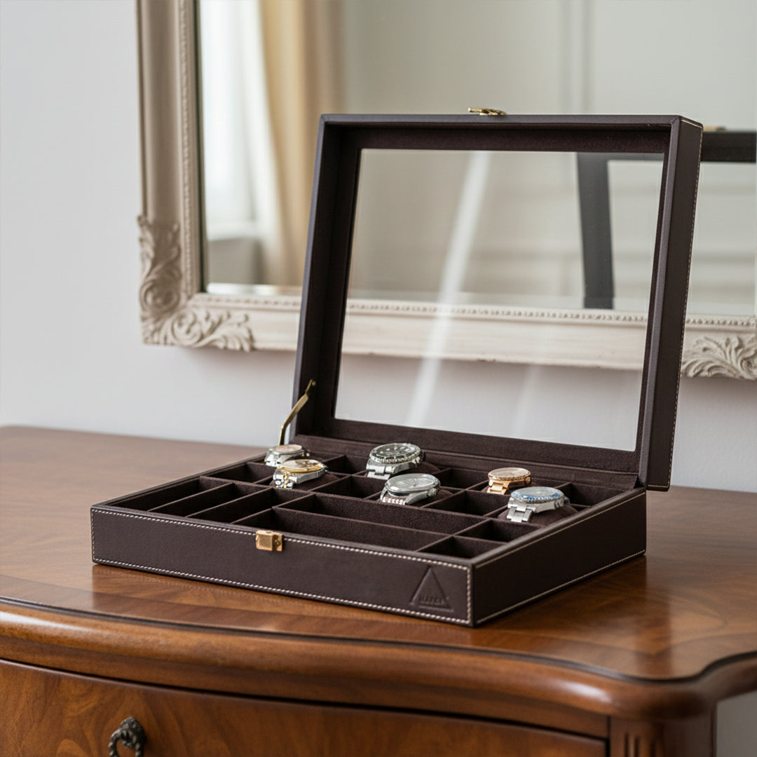 Dual Vault Crystal Top Watch & Jewel Box