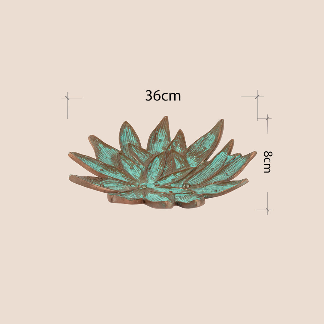 Elysian Leaf Cluster & Emerald Lotus Platter - Décor Tray Set