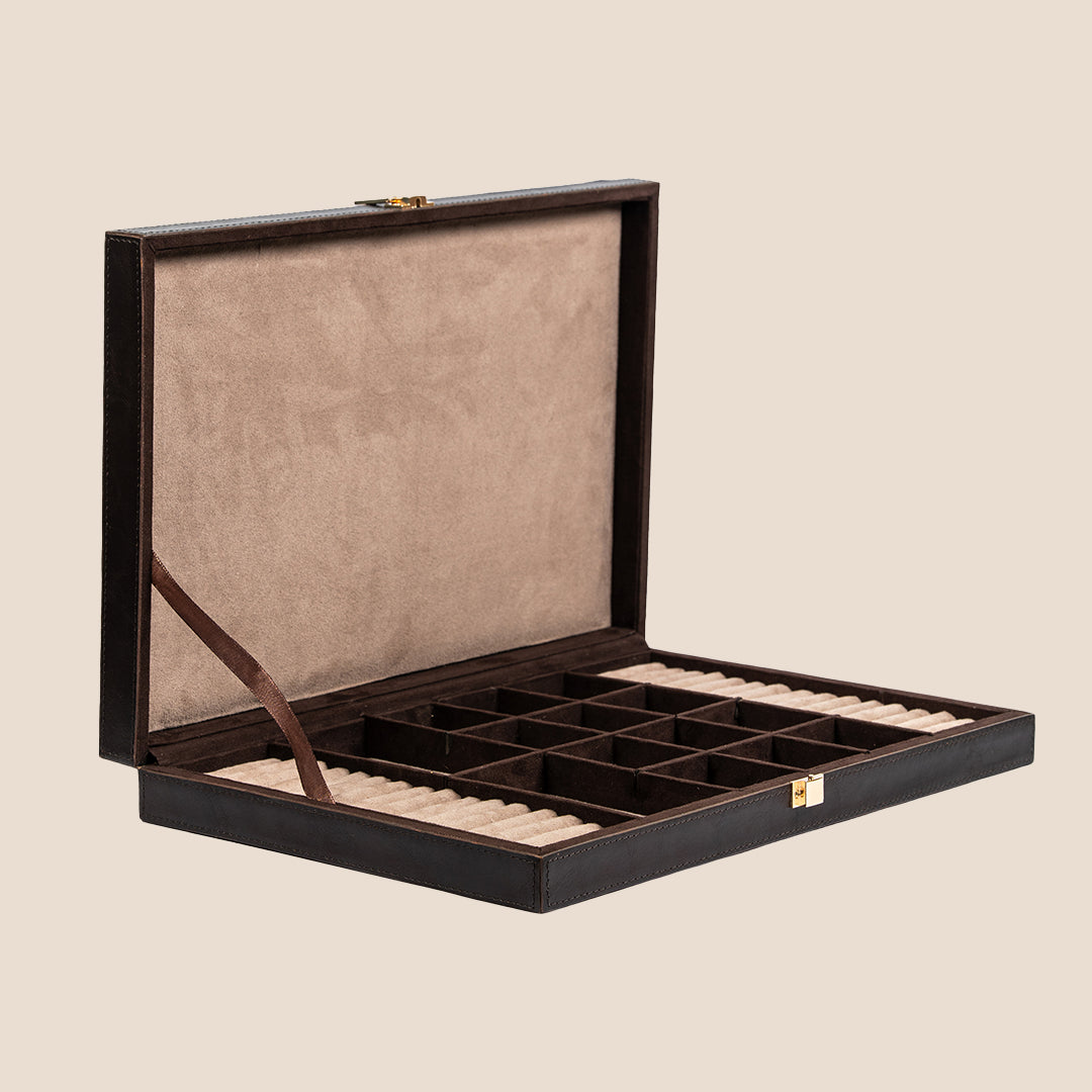 Regal Case Jewellery Organiser- Real Leather