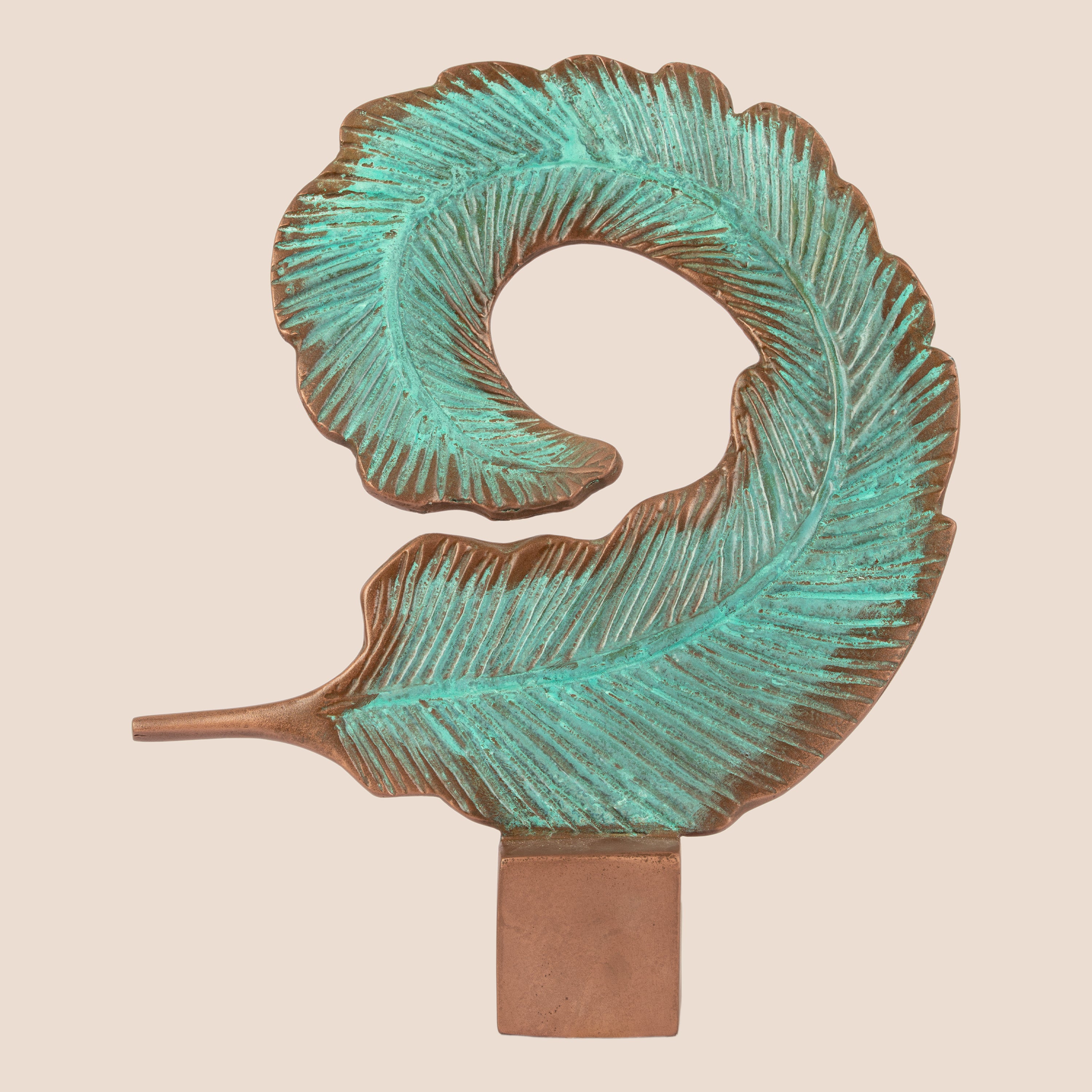 Patina Crest Spiral - Sculpture