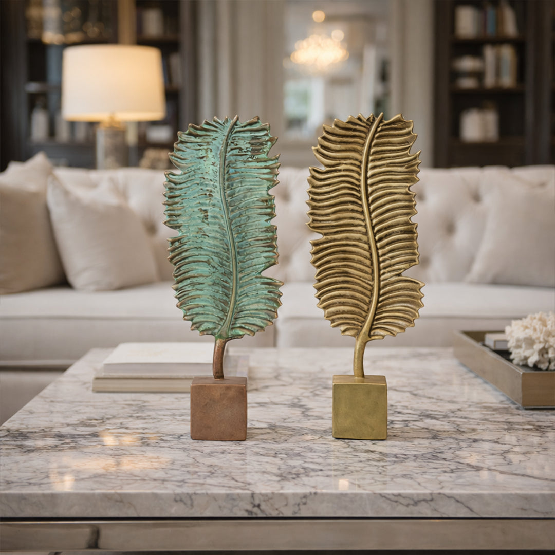 Aureon & Celeste Veil Leaf Form - Sculpture Set