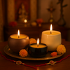 Rooted Light, Partial Radience, Fragmented Glow & Surprise Rakhi Gift (Set of 3 Scented Candles) - ACad Home