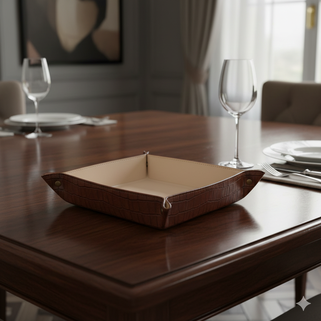Classic Square Leather - Decor Tray