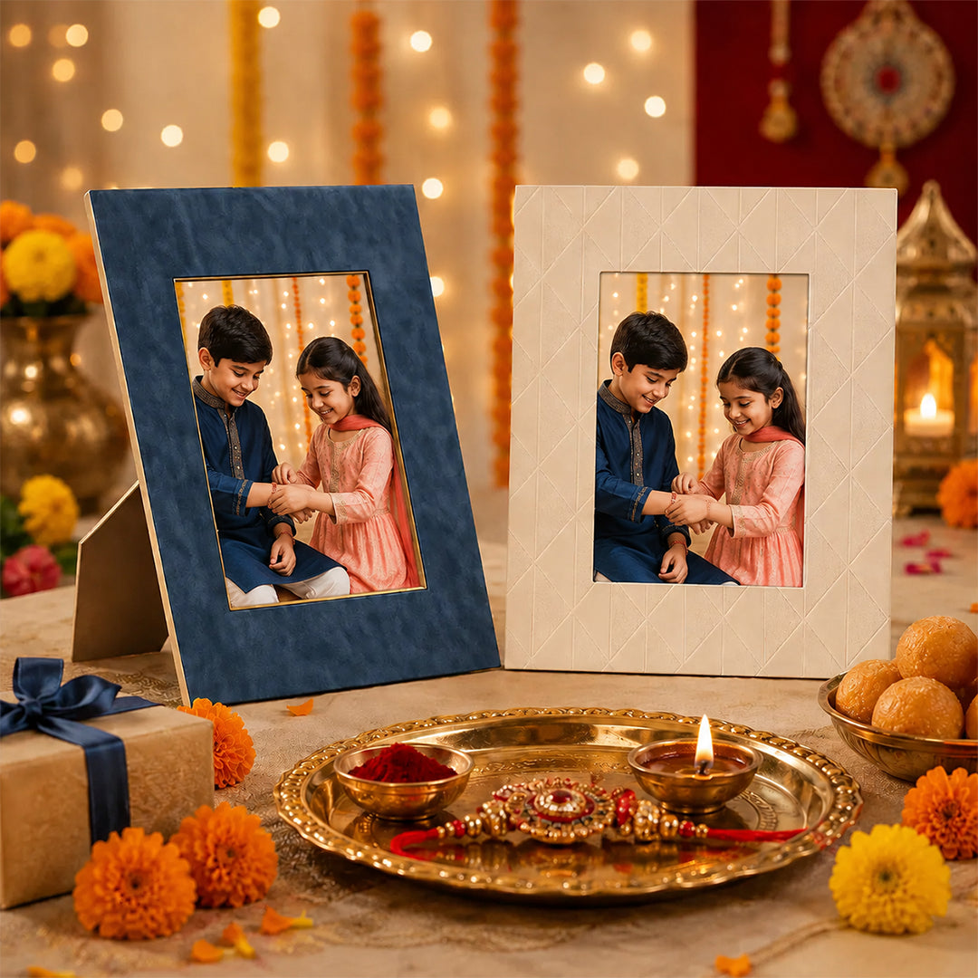 The Azure Photo Frame - Get your personalised photo printed - Rakhi Gift Set