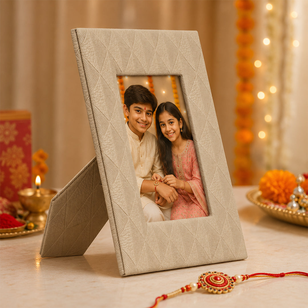 The Geometric Gallery - Photo Frame - Get your personalised photo printed - Rakhi Gift Set